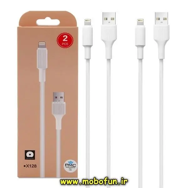 کابل شارژ فست لایتنینگ 2عددی WUW مدل X128 - سفید