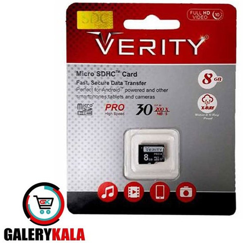رم میکرو اس دی وریتی مدل PRO کلاس ۱۰ سرعت 30MBps ظرفیت 8 گیگابایت