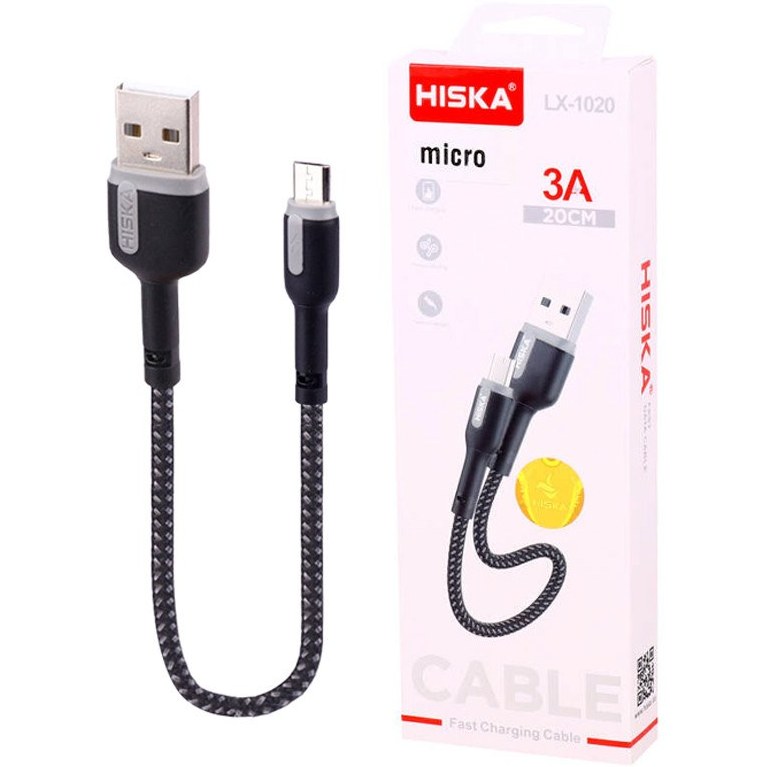 کابل تبدیل USB به میکرو USB هیسکا مدل LX-1020 طول 20 سانتی متر