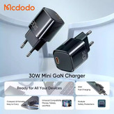 شارژر آداپتور دیواری مینی 30 وات مک دودو مدل MCDODO CH-0081 GaN
