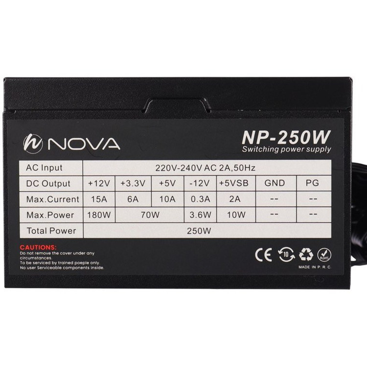 منبع تغذیه کامپیوتر نوا مدل NP-250 توان 250 وات