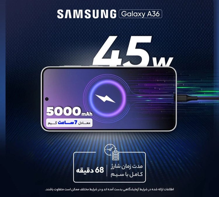 گوشی سامسونگ A36 5G | حافظه 128 رم 8 گیگابایت (ویتنام)