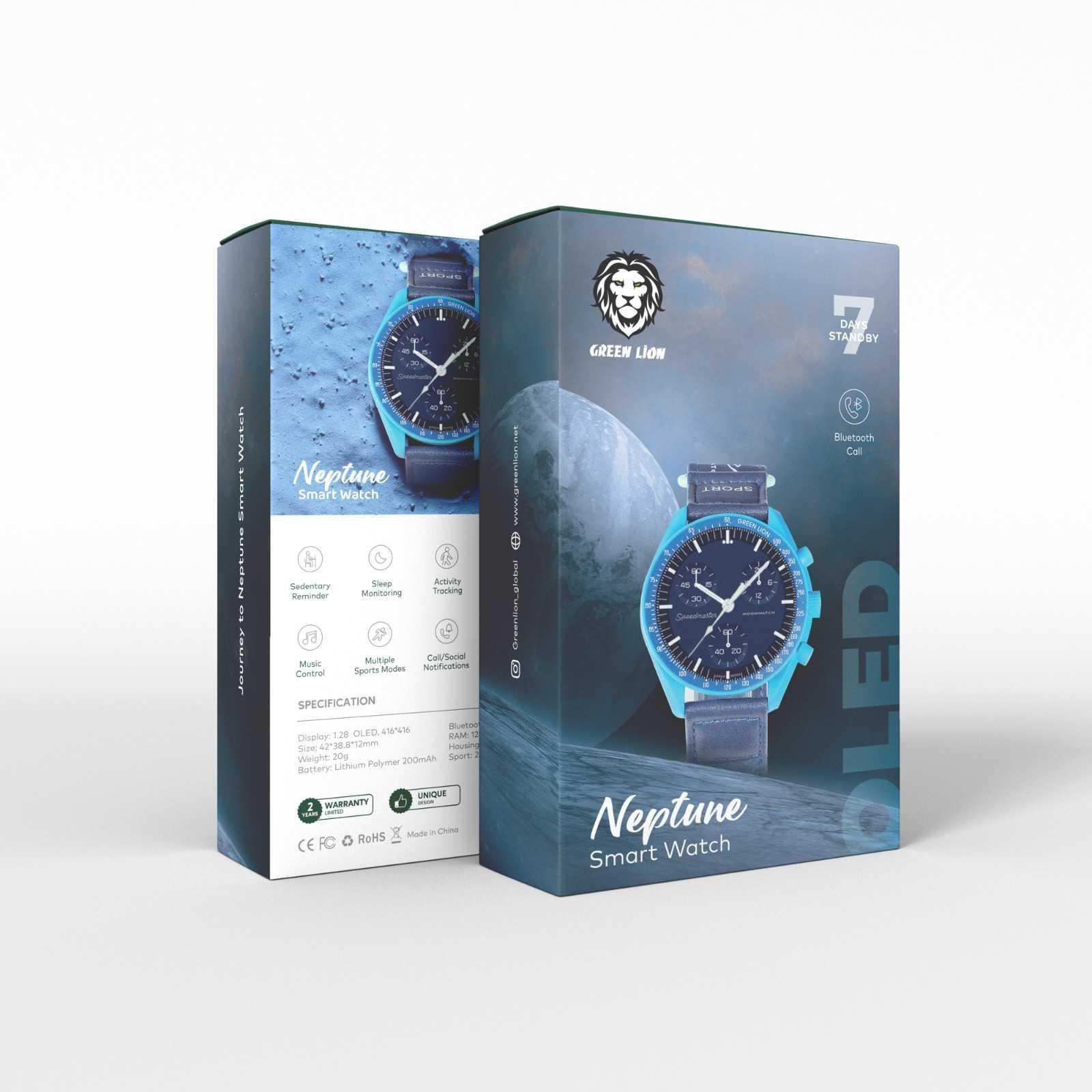 ساعت هوشمند گرین لاین مدل Neptune با بدنه فلزی و بند سیلیکونی