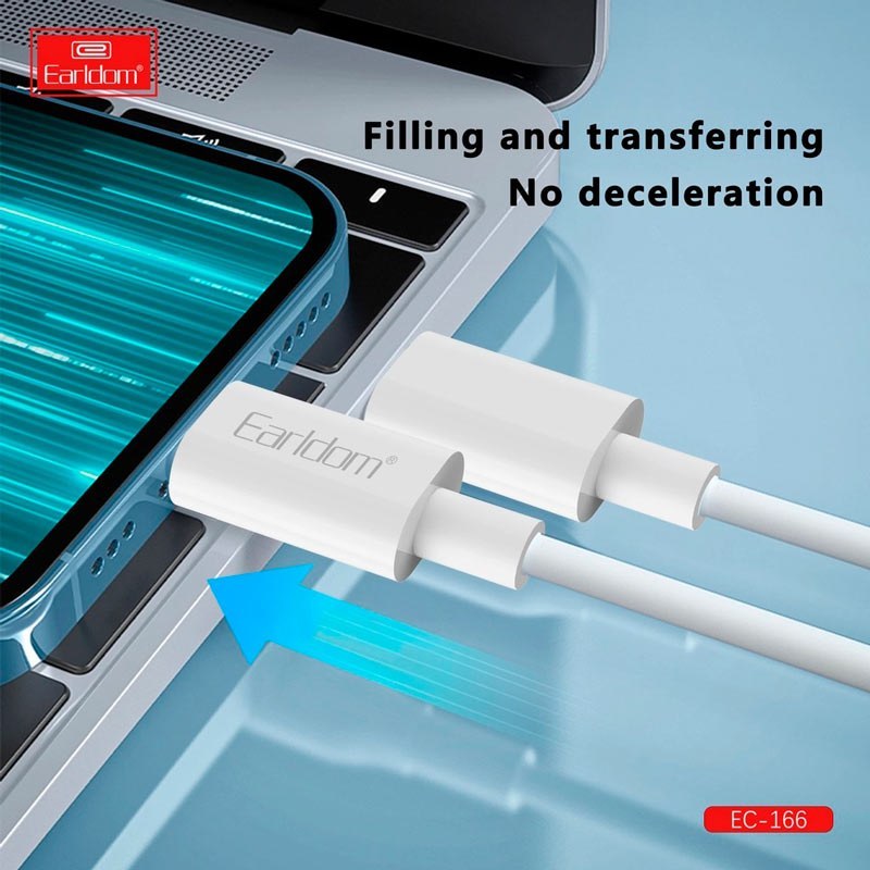 کابل شارژ ارلدام مدل EC-166C طول ۱ متر ۶۰ وات
